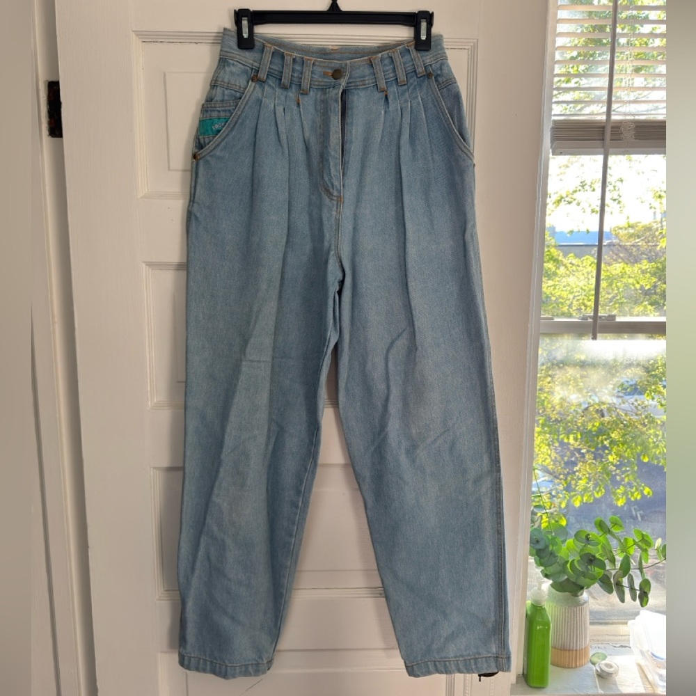 Together Light Blue Boyfriend Pleated Jeans